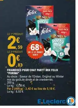 E.Leclerc PURINA Friandises pour chat party mix felix offre