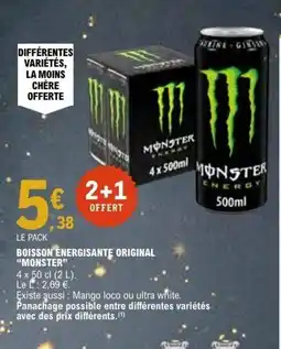 E.Leclerc MONSTER Boisson énergisante original offre