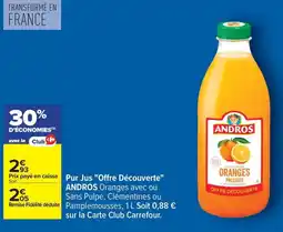 Carrefour ANDROS Pur Jus Offre Découverte offre