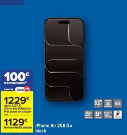 Carrefour IPHONE Air 256 Go black offre