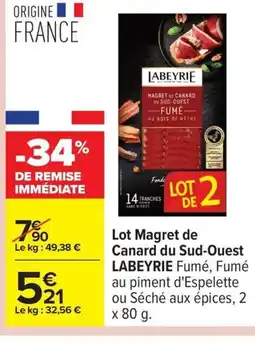 Carrefour LABEYRIE Lot Magret de Canard du Sud-Ouest offre