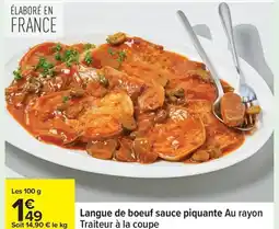 Carrefour Langue de boeuf sauce piquante offre