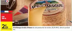 Carrefour P'tit Basque brebis d'Istara offre