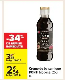 Carrefour PONTI Crème de balsamique offre
