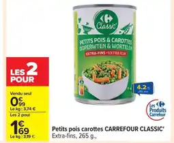 Carrefour CARREFOUR CLASSIC Petits pois carottes offre