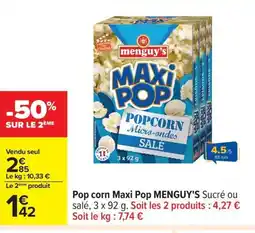 Carrefour MENGUY'S Pop corn Maxi Pop offre
