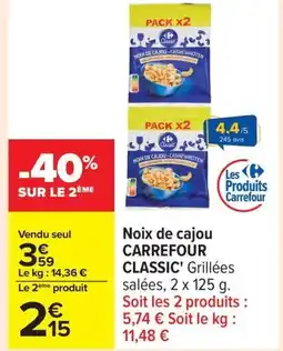 Carrefour CARREFOUR CLASSIC Noix de cajou offre