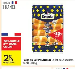 Carrefour PASQUIER Pains au lait offre