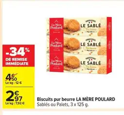 Carrefour LA MÈRE POULARD Biscuits pur beurre offre