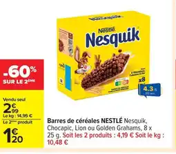 Carrefour NESTLÉ Barres de céréales offre