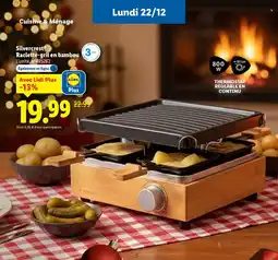 Lidl SILVERCREST Raclette-gril en bambou offre