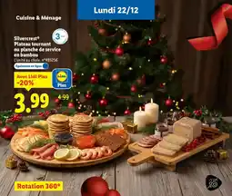 Lidl SILVECREST Plateau tournant ou planche de service en bambou offre