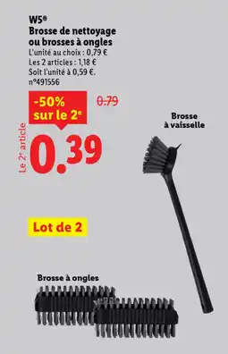 Lidl W5 Brosse de nettoyage ou brosses à ongles offre