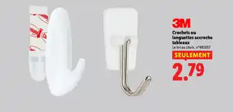Lidl 3M Crochets ou languettes accroche tableaux offre