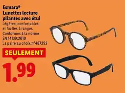 Lidl ESMARA Lunettes lecture pliantes avec étui offre