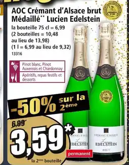 Norma Lucien edelstein aoc crémant d'alsace brut médaillé offre
