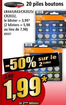 Norma Powertec 20 piles boutons offre