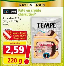 Norma Tempe pâté en croûte charcutier offre