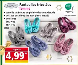 Norma Ellenor pantoufles tricotées femme offre