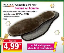 Norma Toptex sport semelles d’hiver femme ou homme offre