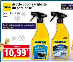 Norma Rain-x 2 en 1 nettoyant vitres + anti-pluie offre