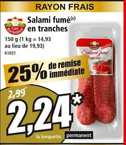 Norma Gut bartenhof salami fumé en tranches offre