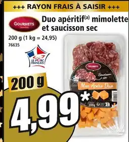 Norma Gourmets duo apéritif mimolette et saucisson sec offre