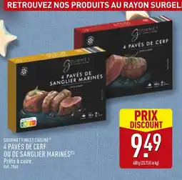 ALDI Gourmet finest cuisine 4 pavés de cerf ou de sanglier marinés offre