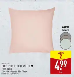 ALDI Novitesse taies d'oreiller flanelle offre