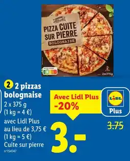 Lidl Alfredo 2 pizzas bolognaise offre