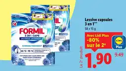 Lidl Formil lessive capsules 3 en 1 offre