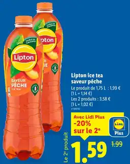 Lidl Lipton ice tea saveur pêche offre