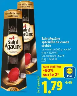 Lidl Saint agaûne spécialité de viande séchée offre