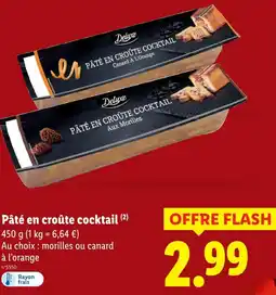 Lidl Deluxe pâté en croûte cocktail canard à l'orange offre