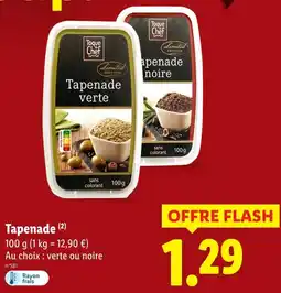 Lidl Toque du chef tapenade offre