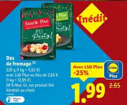 Lidl Snack-duo dés de fromage offre