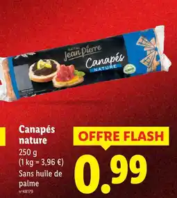 Lidl Jean pierre canapés nature offre