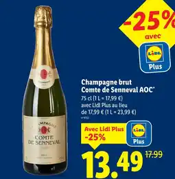 Lidl Comte de senneval champagne brut aoc offre