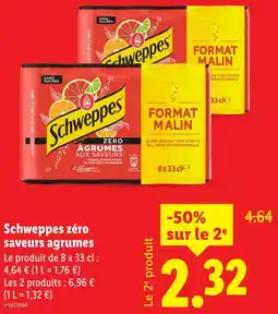 Lidl Schweppes zéro saveurs agrumes offre