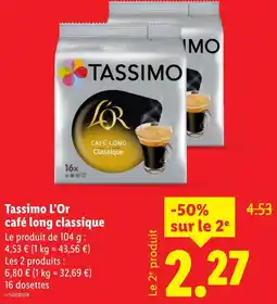 Lidl Tassimo l'or café long classique offre