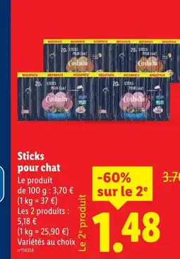 Lidl Coshida sticks pour chat offre