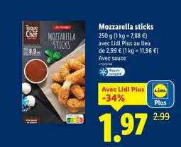 Lidl Toque du chef mozzarella sticks offre