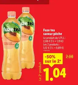Lidl Fuze tea saveur pêche offre