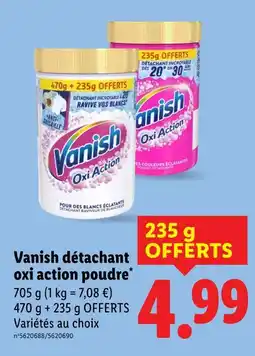 Lidl Vanish détachant oxi action poudre offre