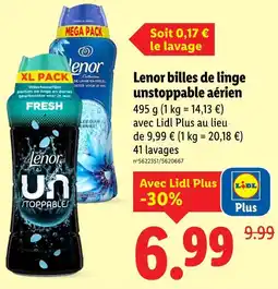 Lidl Lenor billes de linge unstoppable aérien offre