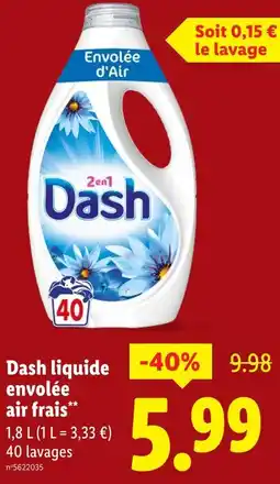 Lidl Dash liquide envolée d'air air frais offre