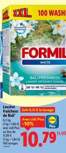 Lidl Formil lessive fraîcheur de bali offre
