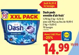 Lidl Dash pods envolée d’air frais offre