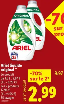 Lidl Ariel liquide original offre