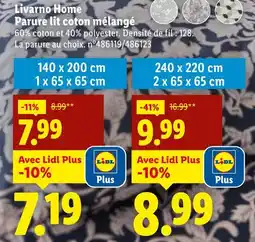 Lidl Livarno home parure lit coton mélangé offre